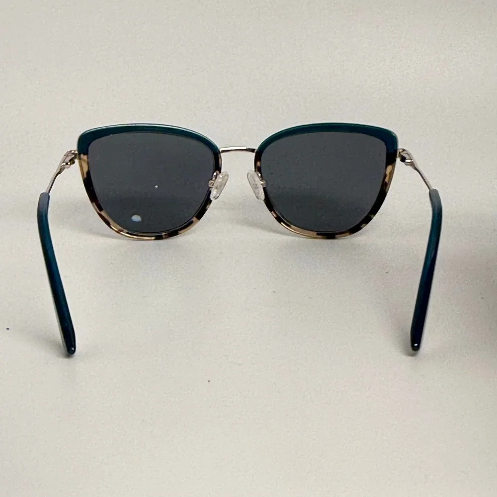 Ann Taylor Petite Cat Eye Sunglasses Teal Tortoise Gold ATP924 C02 52-18-135